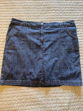Karen Scott Indigo Denim Mini Skort with Front Pockets